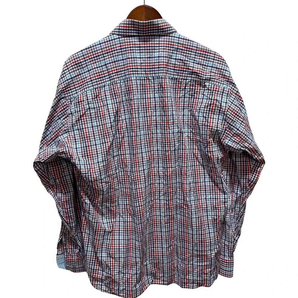 Jared‎ Lang Mens 2XL Plaid Long Sleeve Button Down Shirt Cotton Casual